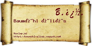 Baumöhl Éliás névjegykártya